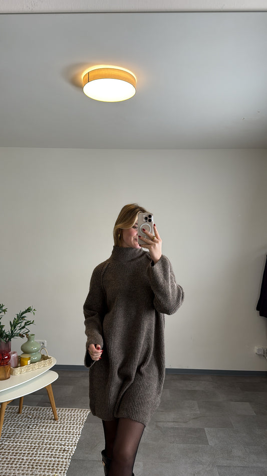 KNIT DRESS TAUPE