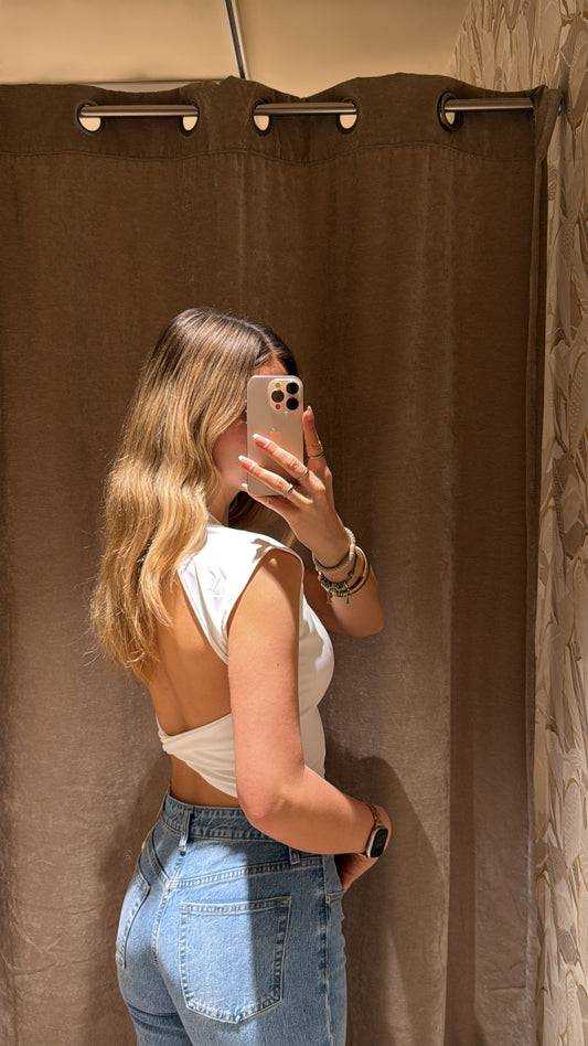 RÜCKENFREIES TOP WEIS