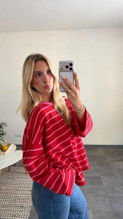 STRIPED LONGSLEEVE RED ROSE