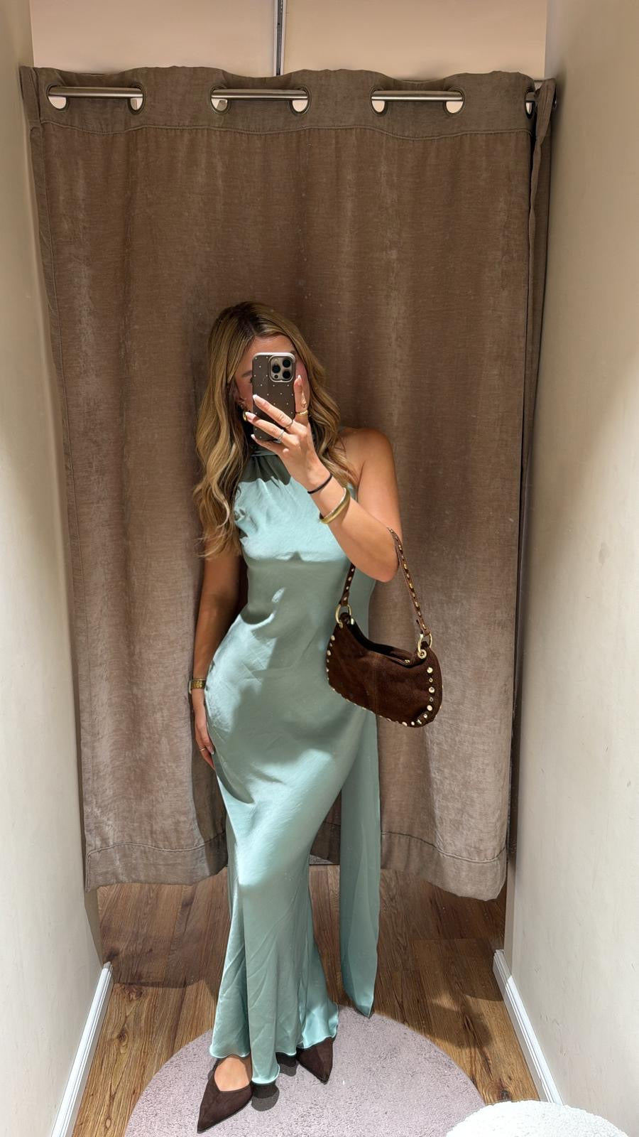 ASYMMETRISCHES KLEID MIT SCHAL DETAIL MINT