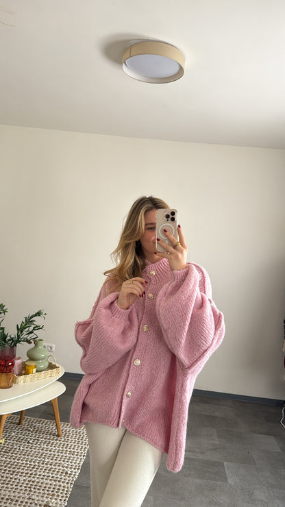 OVERSIZED CARDIGAN ROSA