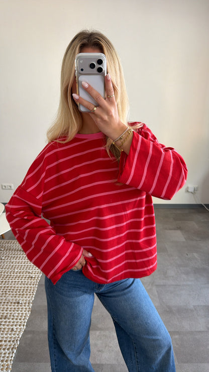 STRIPED LONGSLEEVE RED ROSE