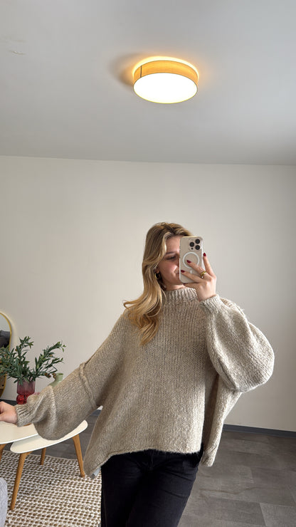 OVERSIZED PULLLOVER TAUPE