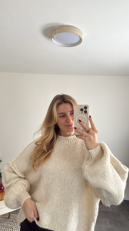 KNIT PULLOVER CREME