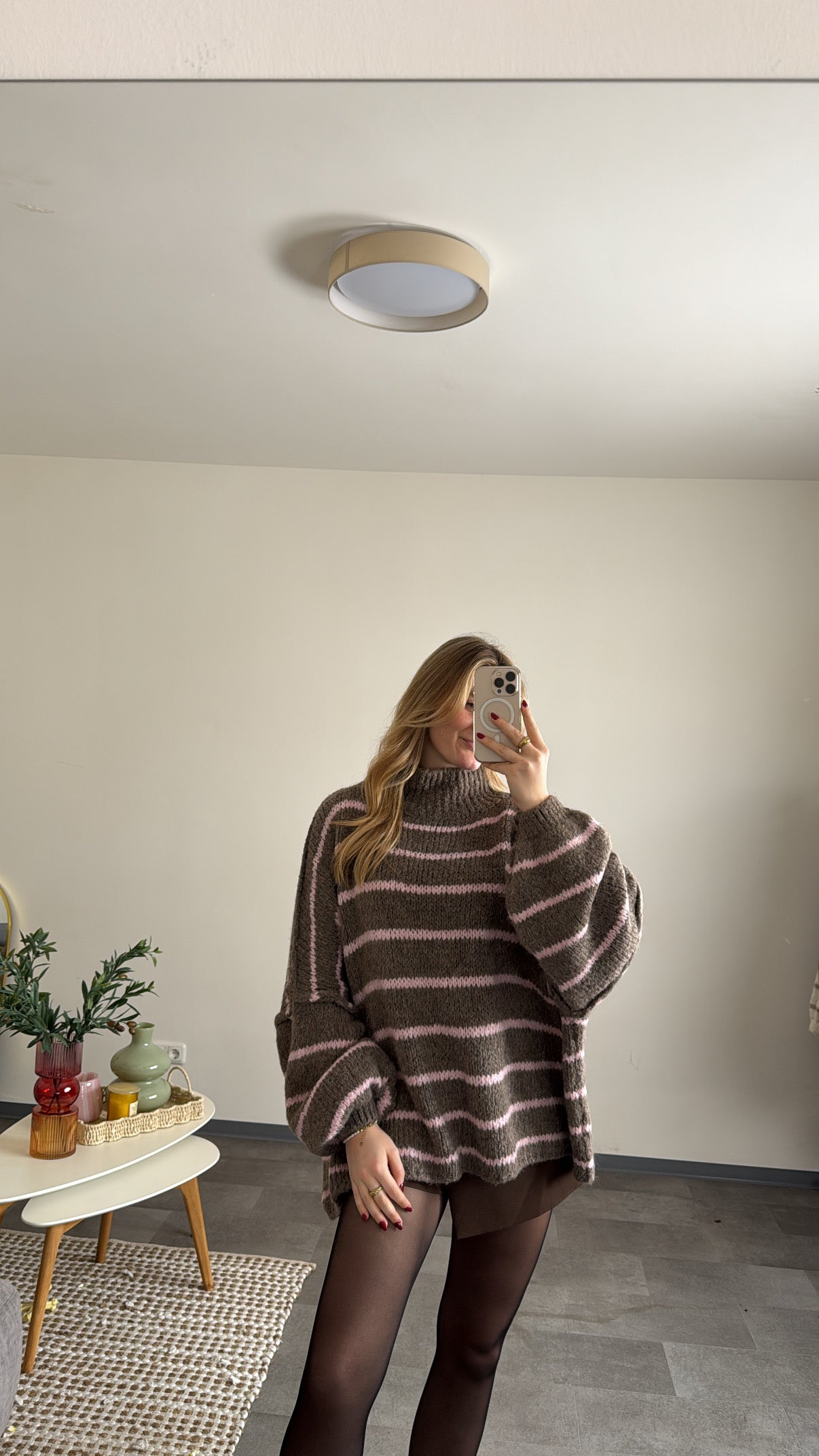 OVERSIZED STRIPED PULLOVER ROSA