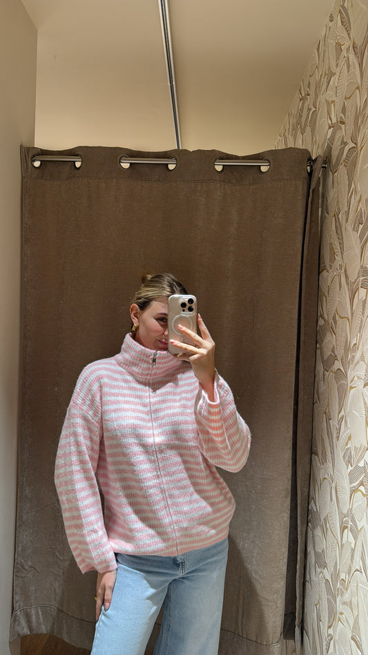 ZIP CARDIGAN ROSA WEIS