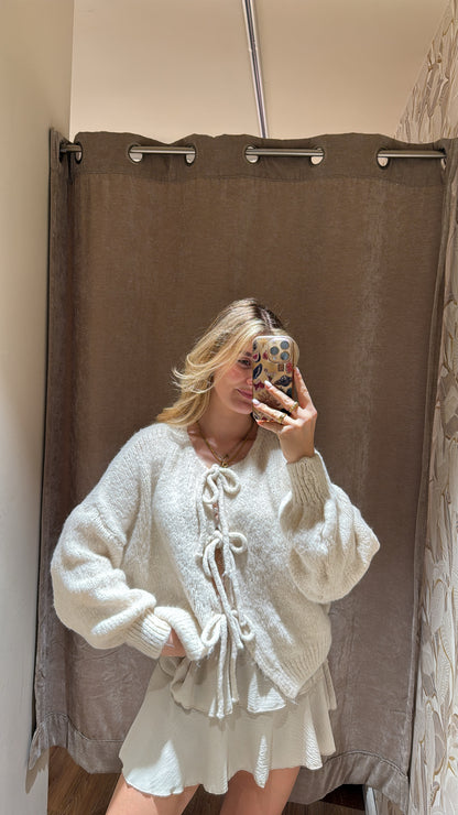 Schleifen Cardigan creme