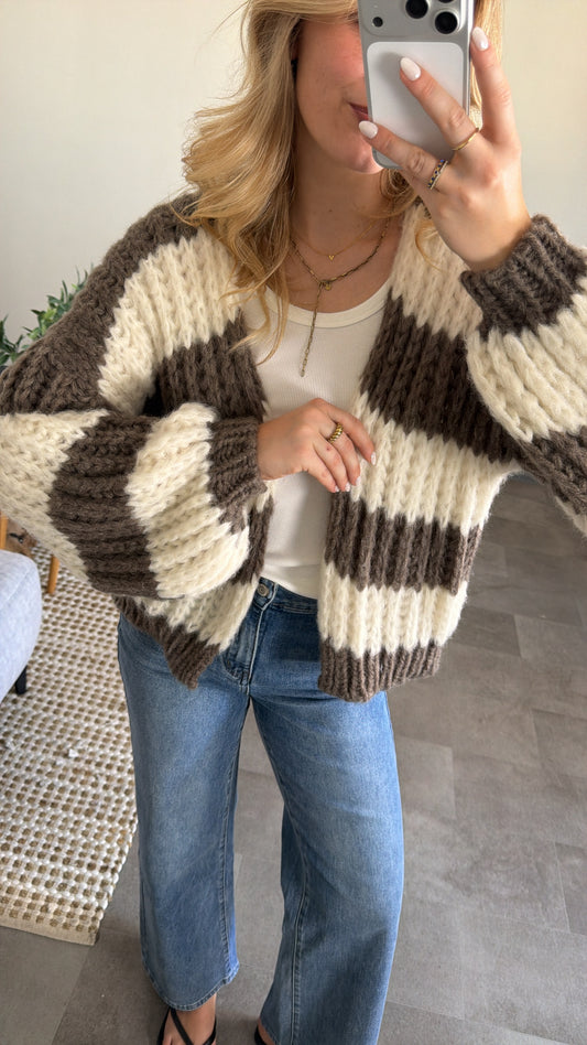 CHUNKY CARDIGAN MOCCA CREAM