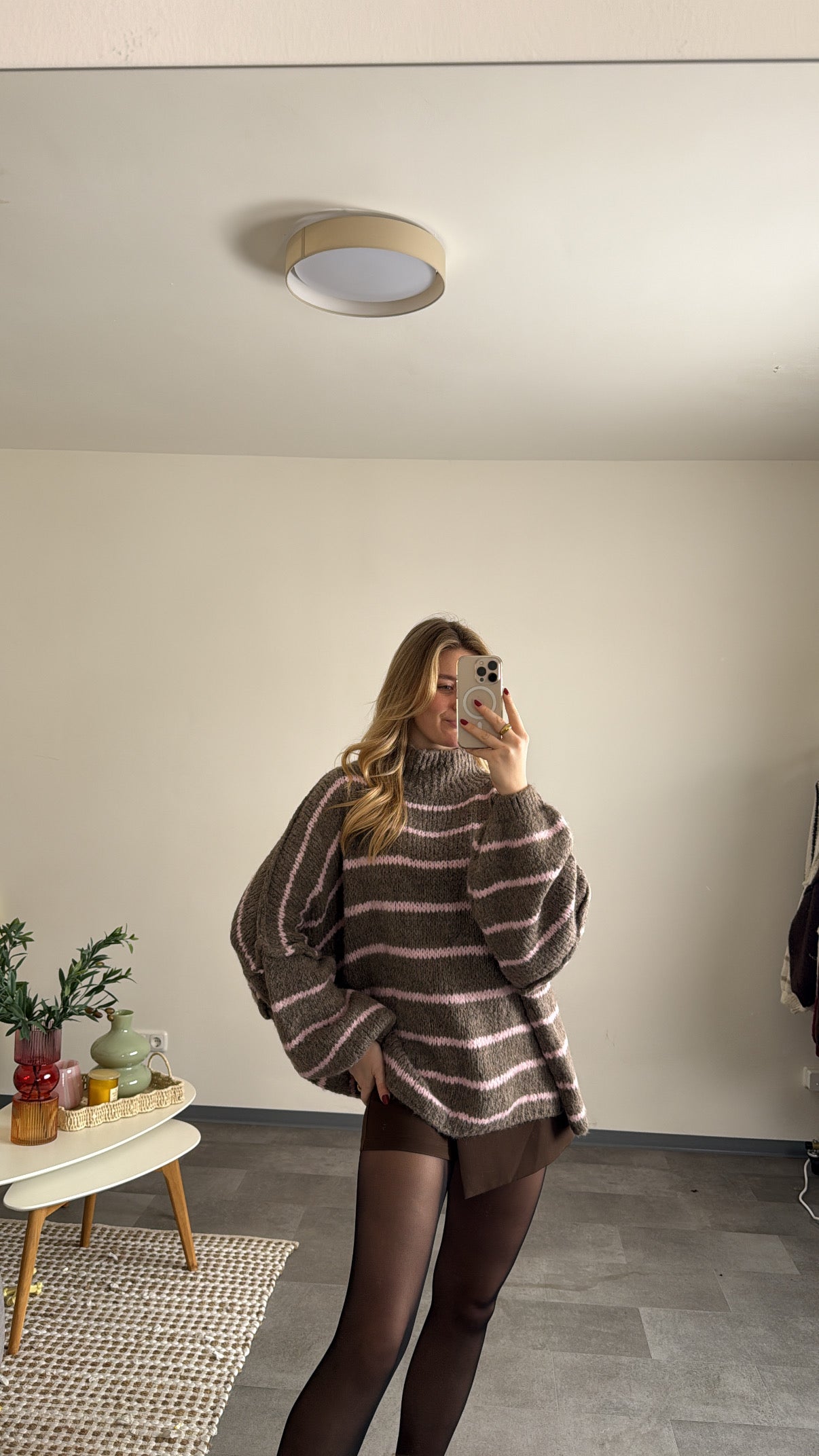 OVERSIZED STRIPED PULLOVER ROSA