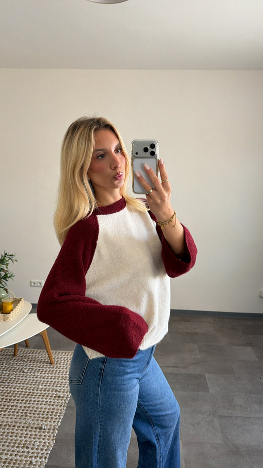 RAGLAN SLEEVE SWEATER BURGUNDY