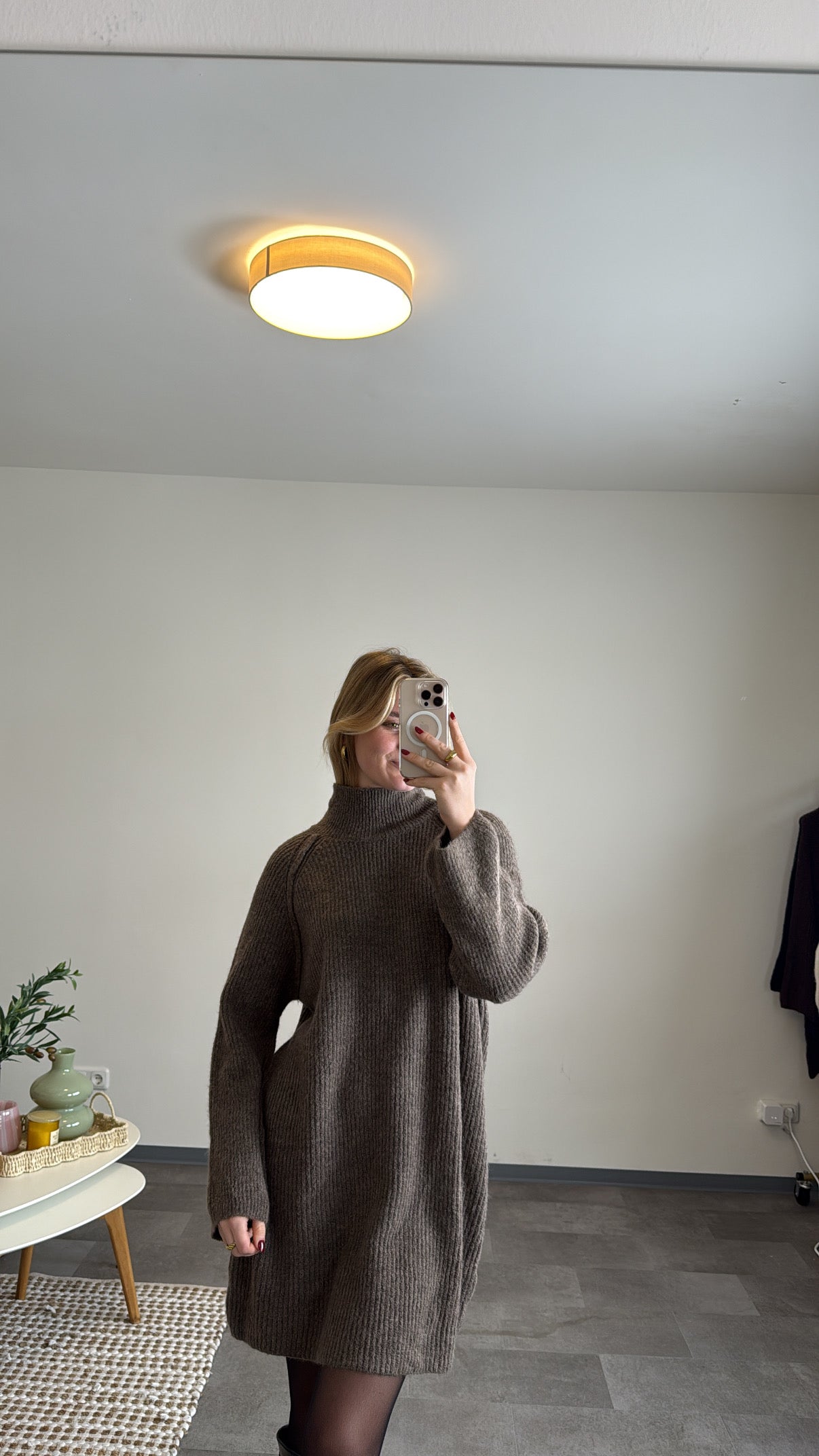 KNIT DRESS TAUPE
