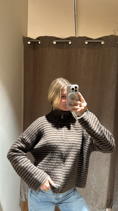 ZIP CARDIGAN BRAUN SCHOKO