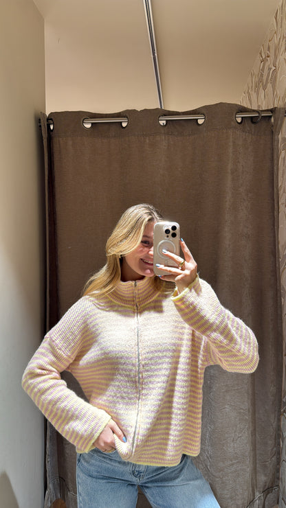 ZIP CARDIGAN BUTTERYELLOW ROSA