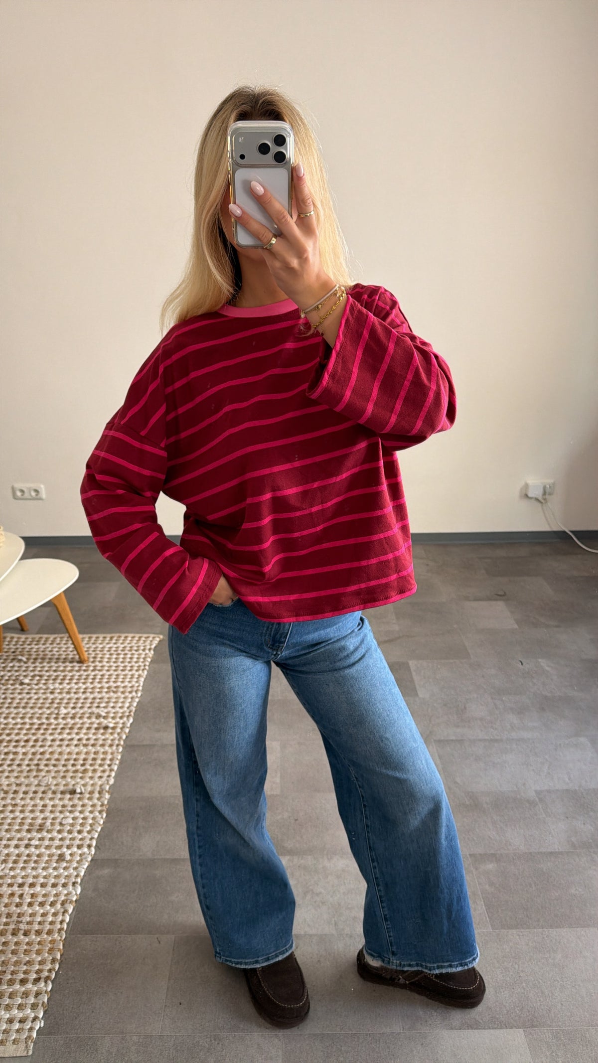 STRIPED LONGSLEEVE BERRY PINK