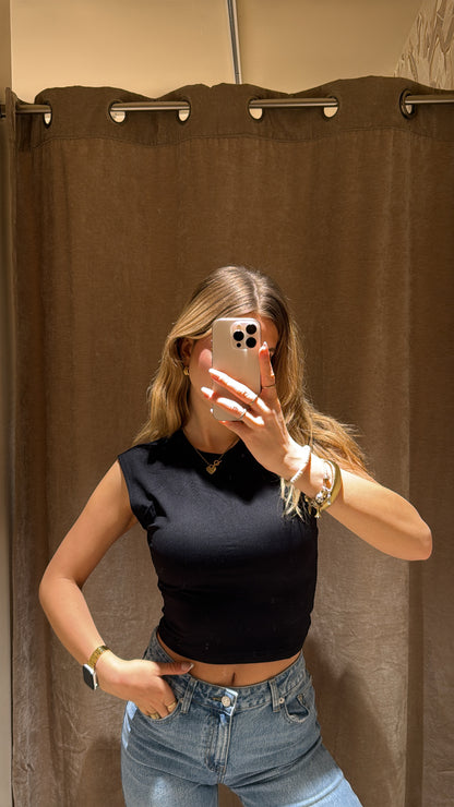 RÜCKENFREIES TOP SCHWARZ