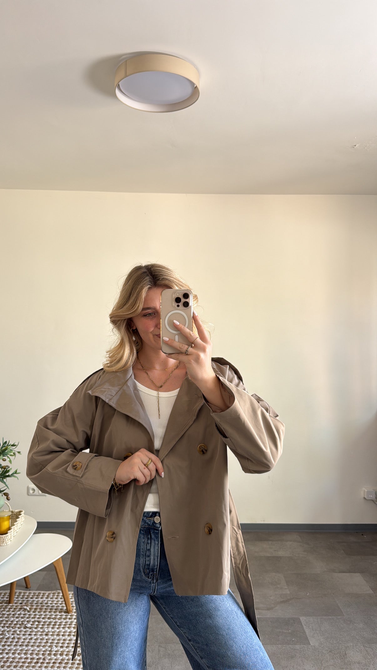 CROP TRENCHCOAT BEIGE