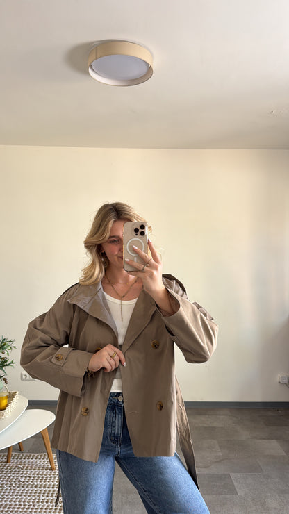 CROP TRENCHCOAT BEIGE