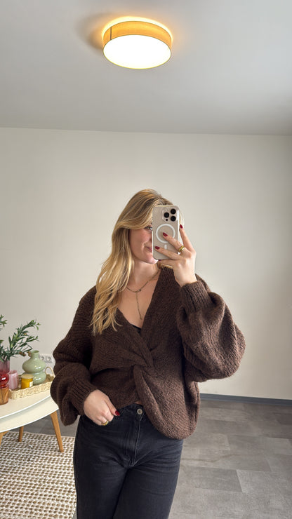 TWISTED PULLOVER CHOCOLATE
