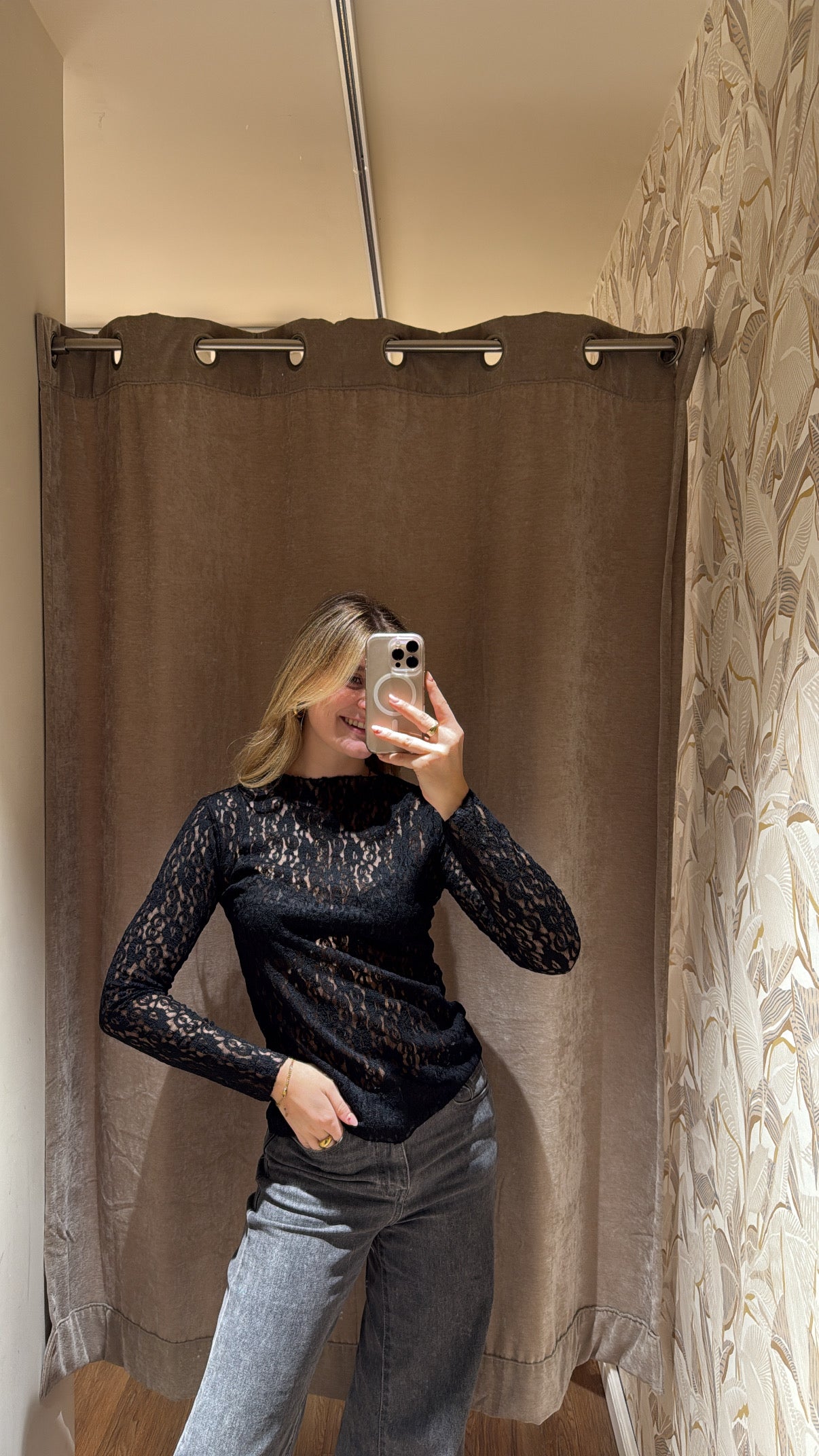 SPITZENLONSLEEVE SCHWARZ