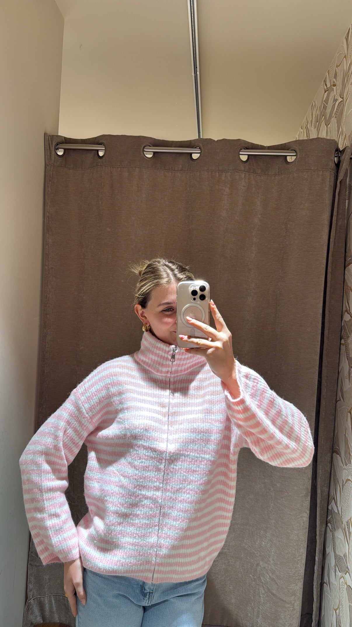 ZIP CARDIGAN ROSA WEIS