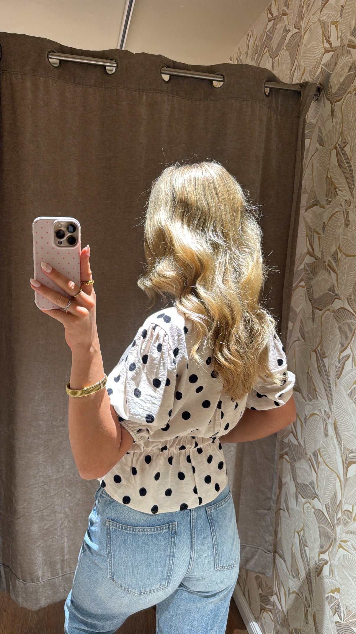 POLKA DOTS BLUSE CREME