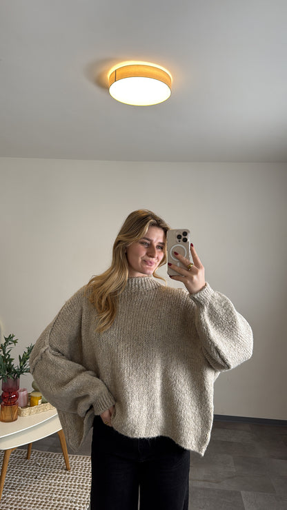 OVERSIZED PULLLOVER TAUPE