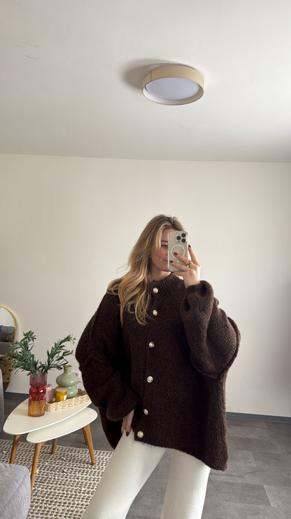 OVERSIZED CARDIGAN CHOCOLATE