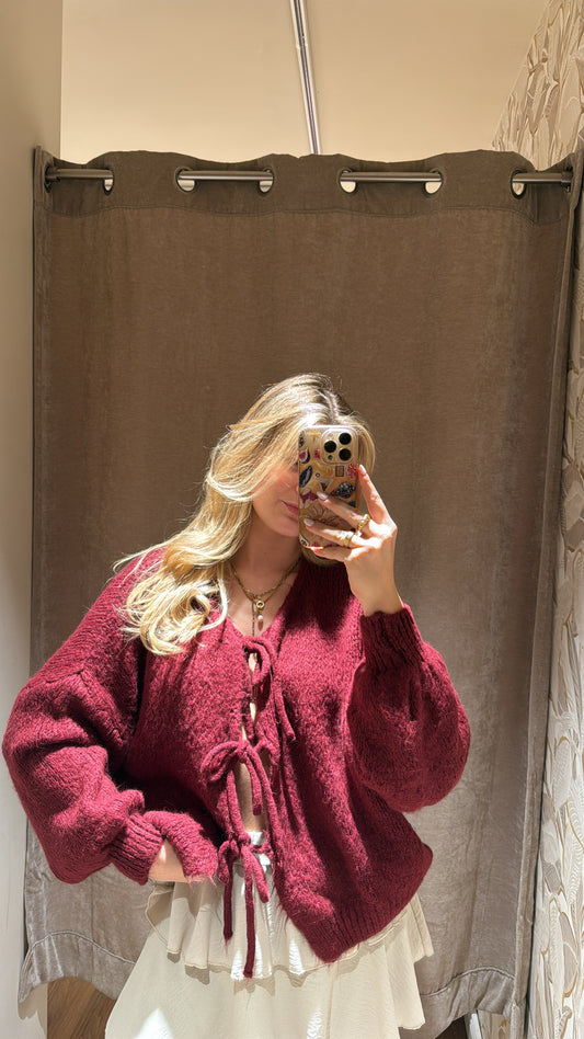 Schleifen Cardigan burgundy
