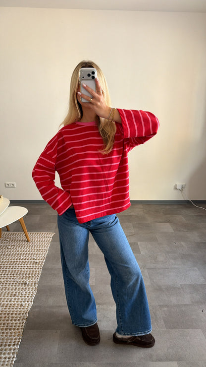 STRIPED LONGSLEEVE RED ROSE