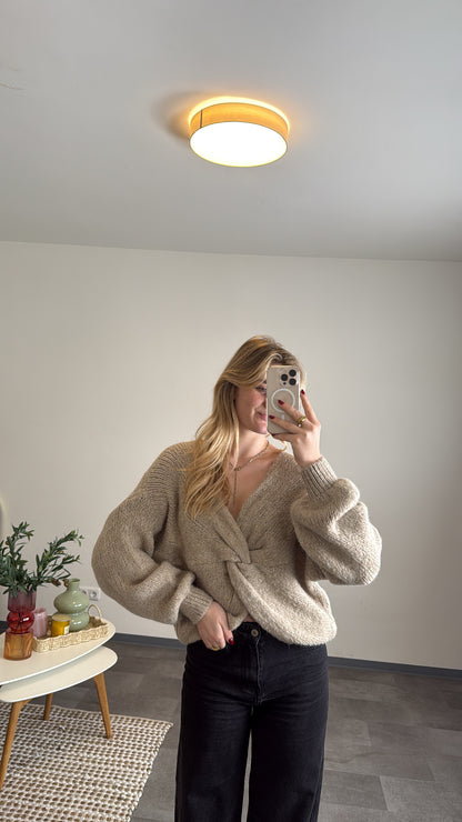 TWISTED PULLOVER TAUPE