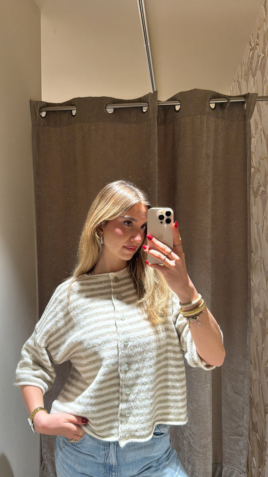 STRIPED WESTE BEIGE