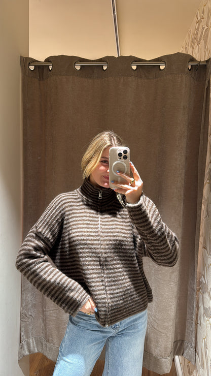 ZIP CARDIGAN BRAUN SCHOKO