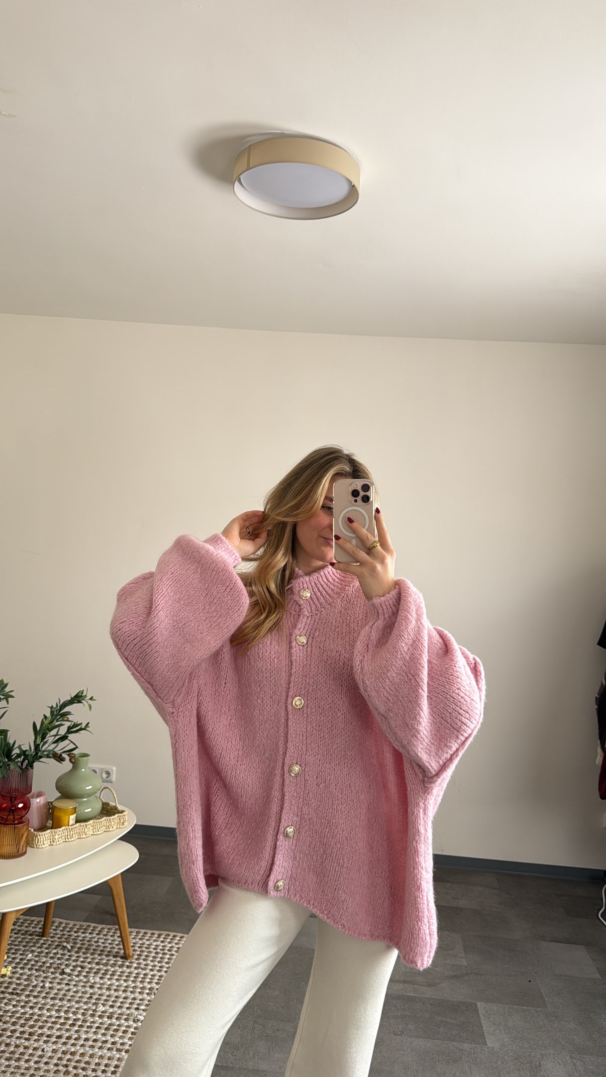 OVERSIZED CARDIGAN ROSA
