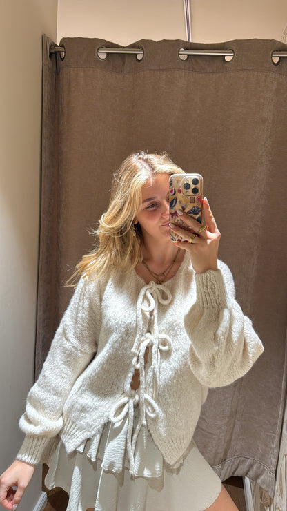 Schleifen Cardigan creme