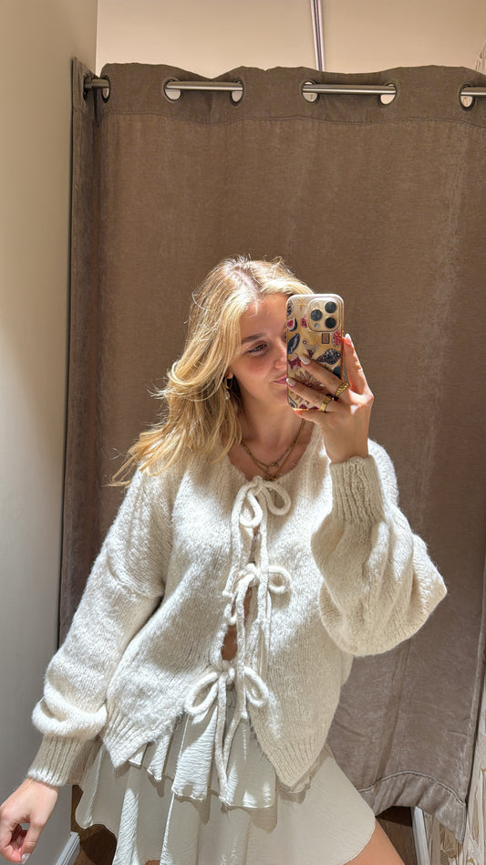 Schleifen Cardigan creme