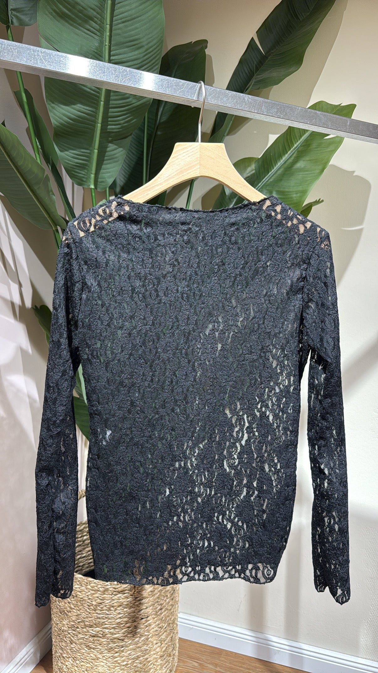 SPITZENLONSLEEVE SCHWARZ