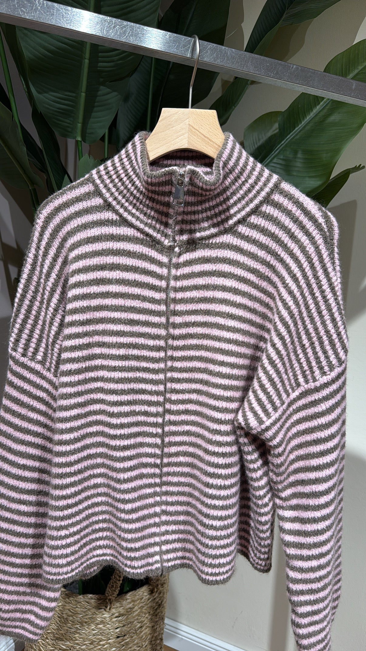 ZIP CARDIGAN GREIGE ROSA