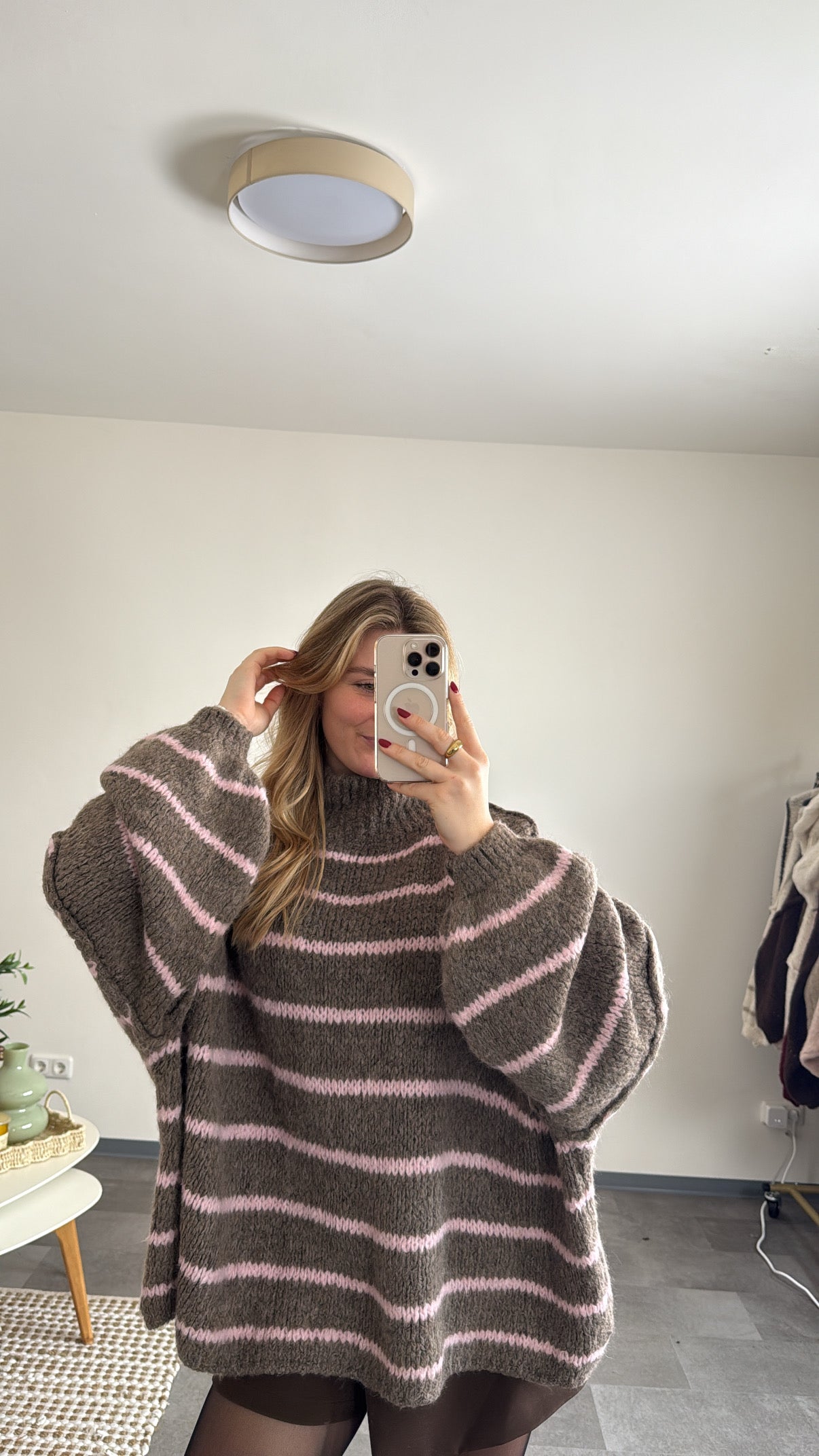 OVERSIZED STRIPED PULLOVER ROSA