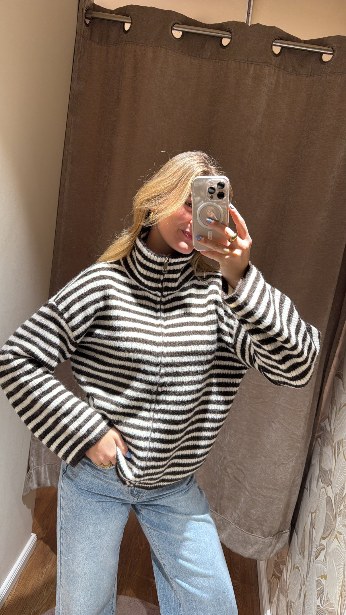 ZIP CARDIGAN SCHOKO BEIGE