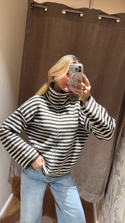 ZIP CARDIGAN SCHOKO BEIGE