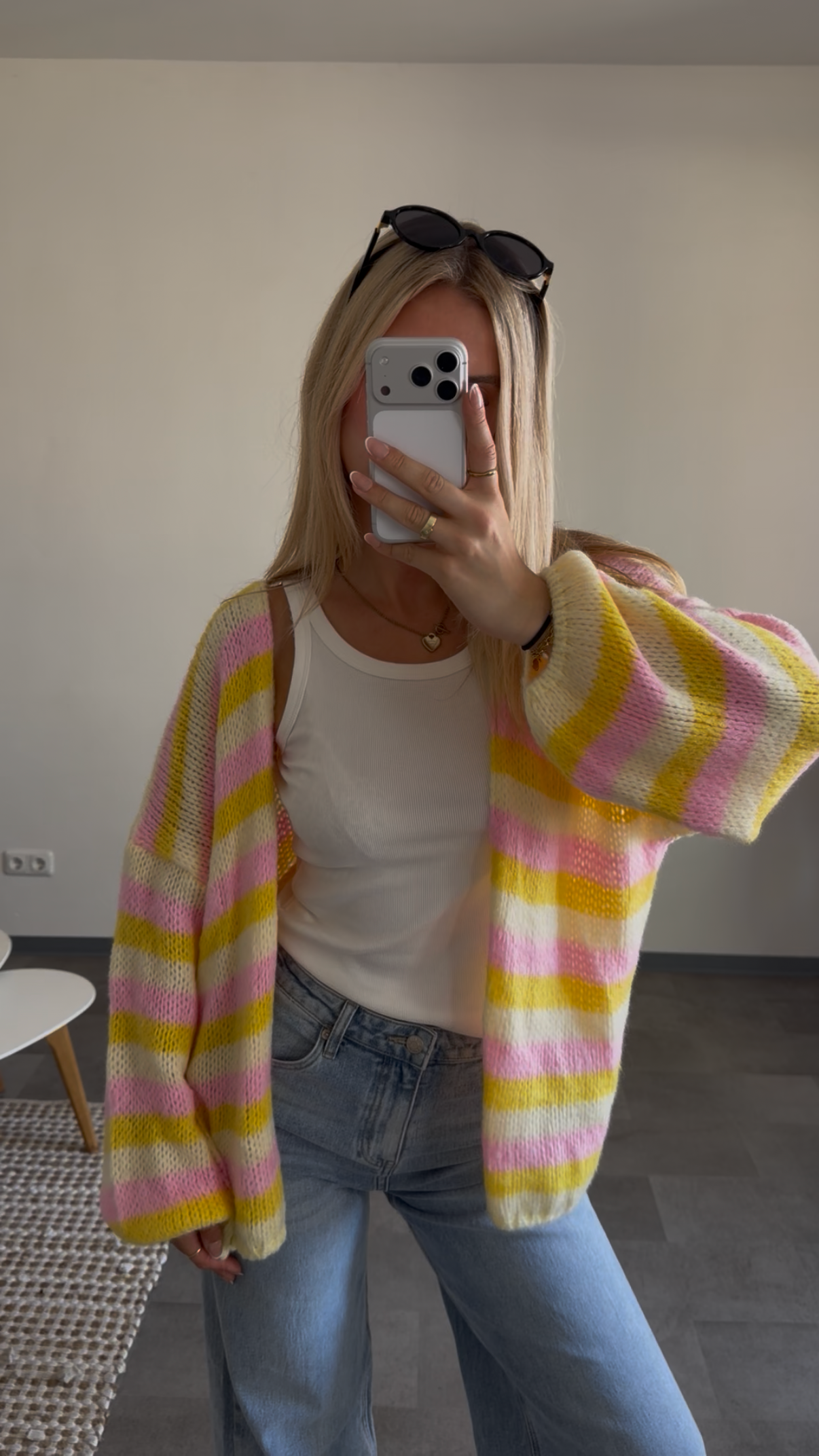 SOFT STRIPED CARDIGAN LEMONADE