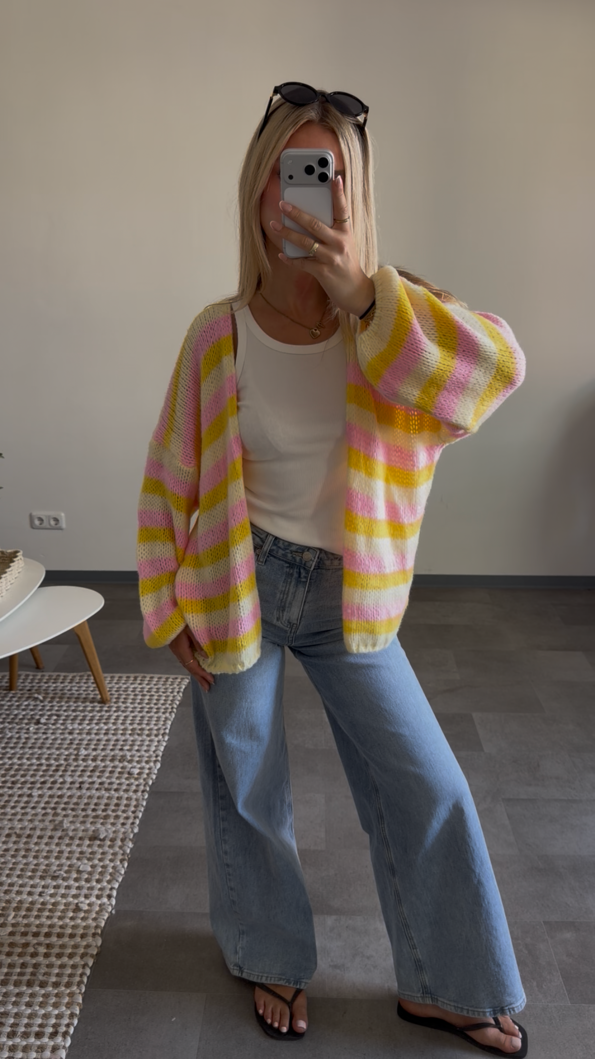 SOFT STRIPED CARDIGAN LEMONADE