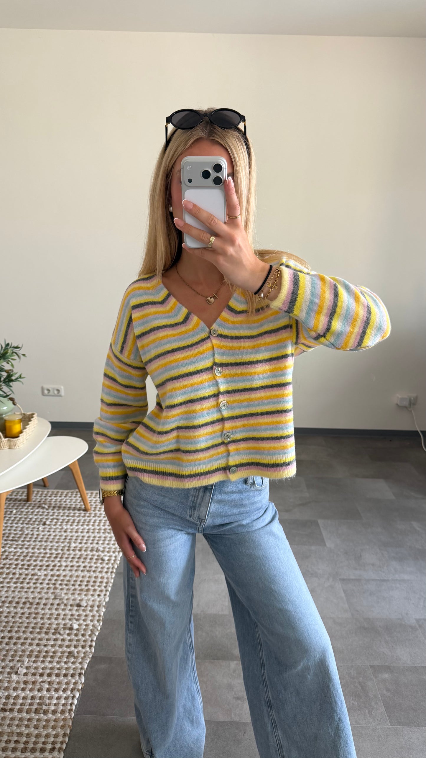 MULTICOLOR STRIPE CARDIGAN