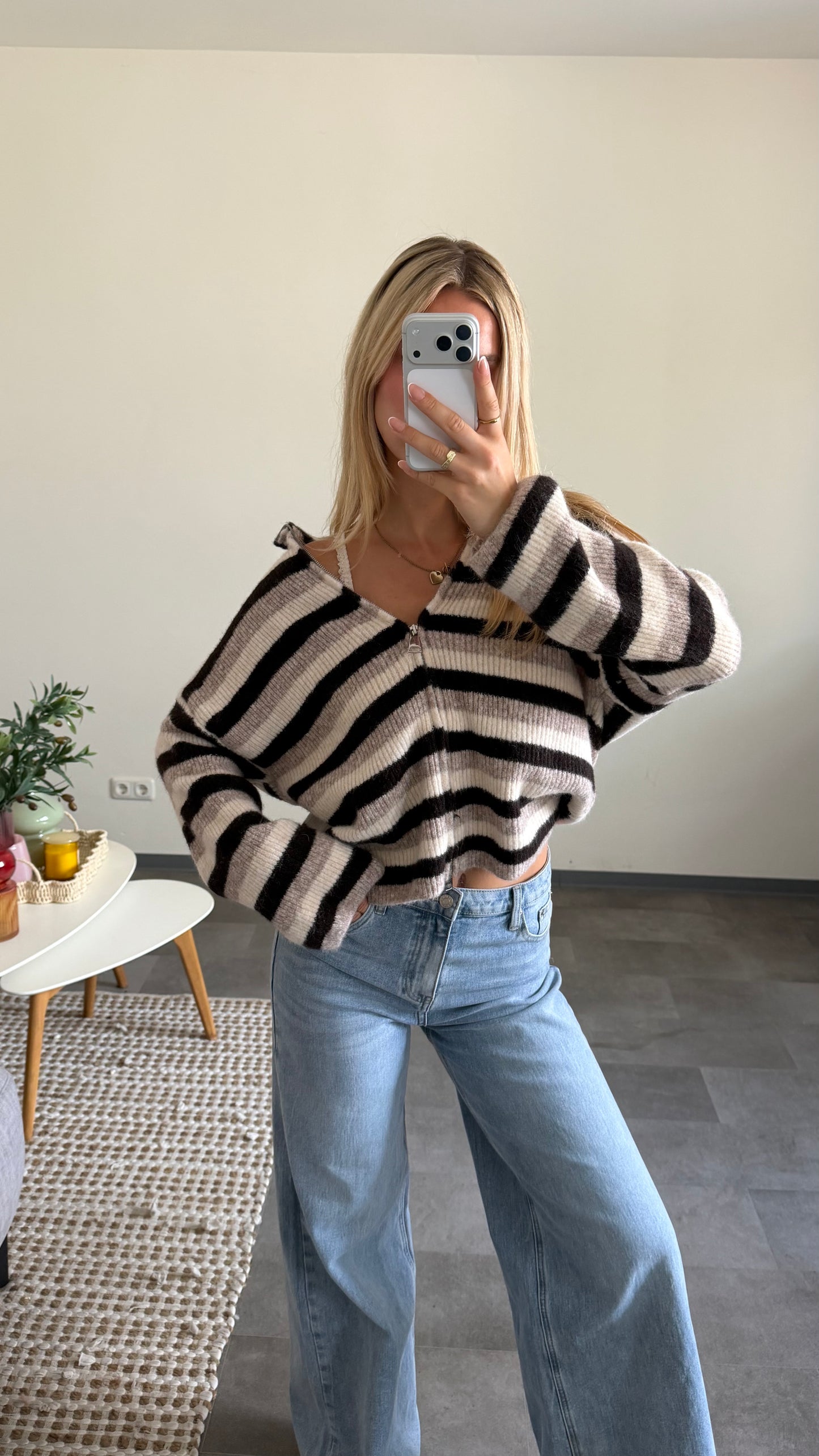 ZIP CARDIGAN ESPRESSO