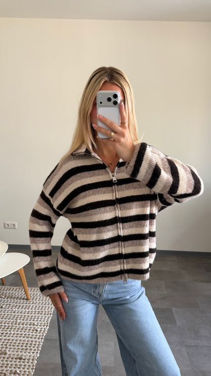 ZIP CARDIGAN ESPRESSO