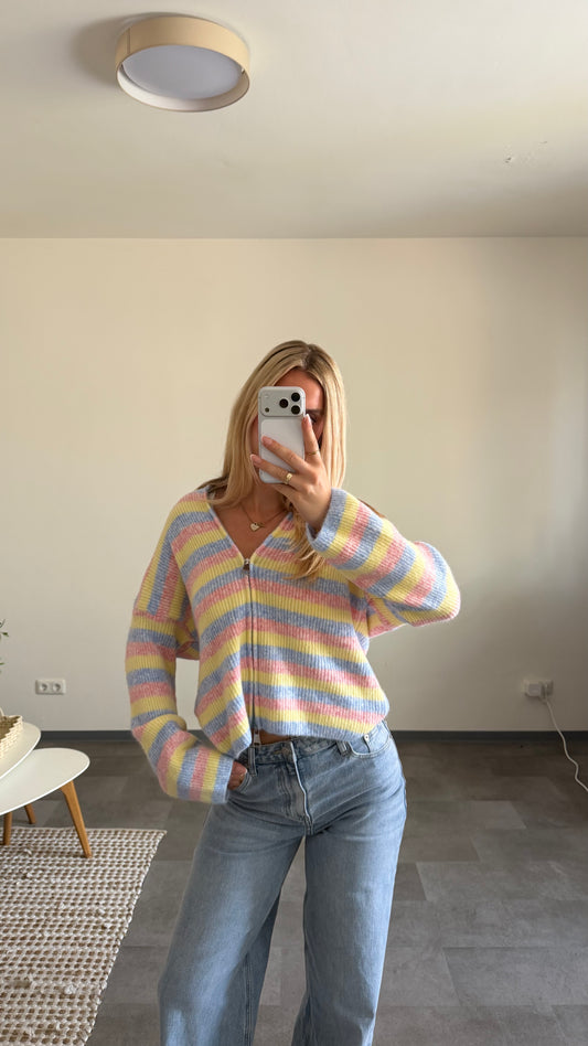 ZIP CARDIGAN PASTEL