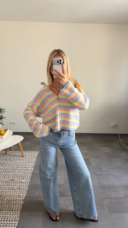 ZIP CARDIGAN PASTEL