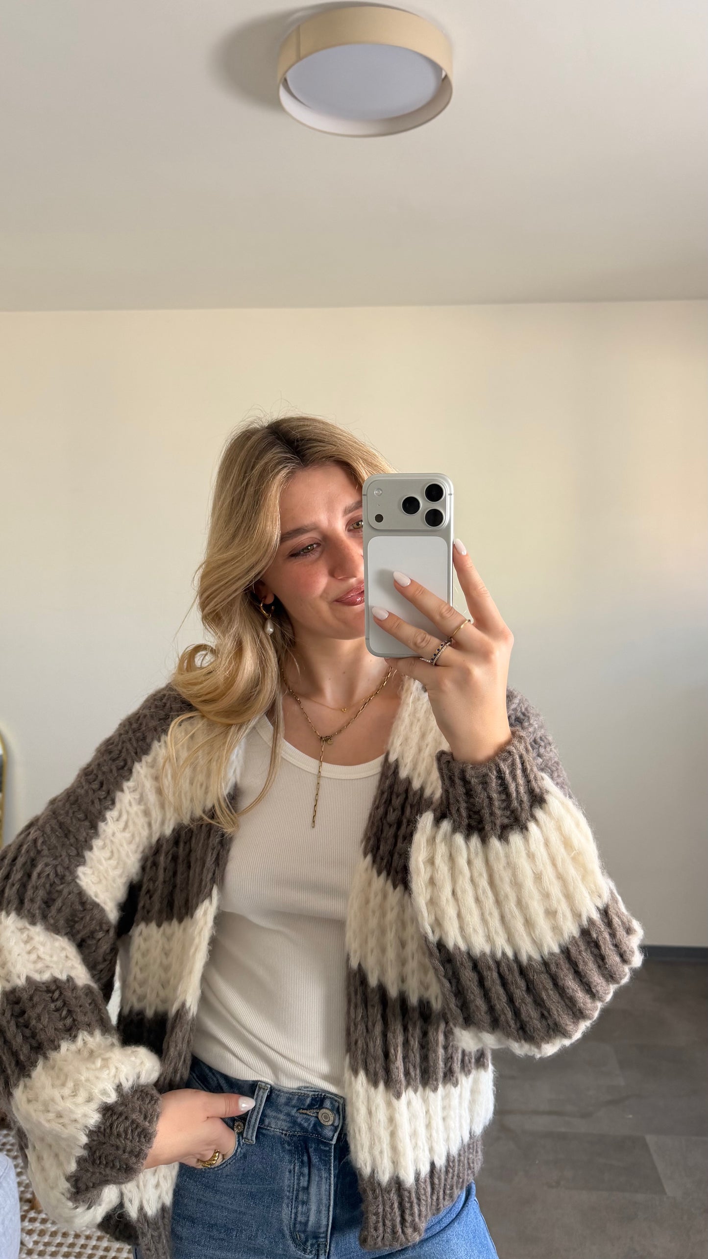 CHUNKY CARDIGAN MOCCA CREAM