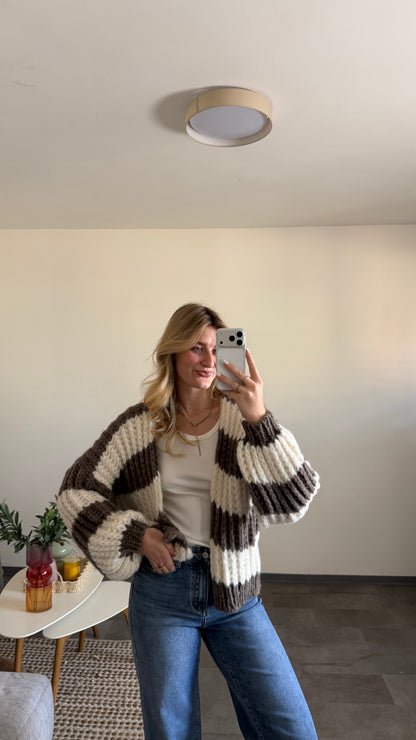 CHUNKY CARDIGAN MOCCA CREAM