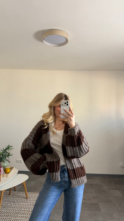 CHUNKY CARDIGAN MOCCA BROWN